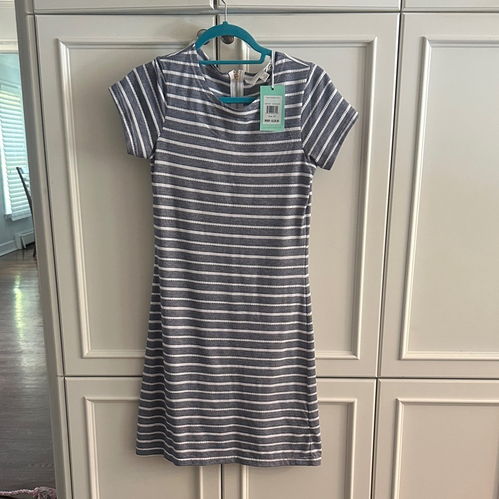 Sail to Sable Navy and White Striped Dress
